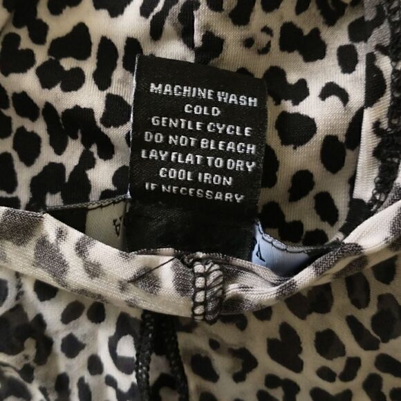 Adele May Top Large Blouse Sleeveless Animal Print Flowy Sheer Mixed Media Tunic - Picture 13 of 16